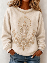 Women's Assumption of Mary Faith Art Printed Sweatshirt