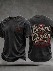Men's Christian Broken But Chosen  Cross Short Sleeve T-shirt