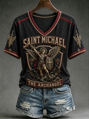 Women's Saint Michael The Archangel Short-sleeved T-shirt