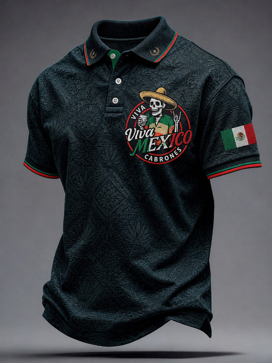 Men's Mexico Independence Day Art Printed Casual Tops