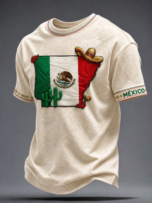 Men's Mexico Independence Day Art Printed T-shirt