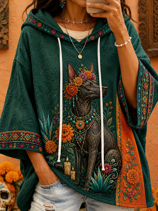 Women’s Mexico Day of The Dead Floral Art Printed Hoodie