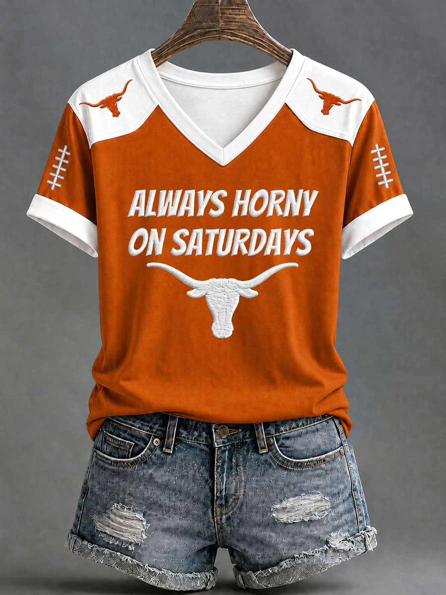 Women's Game Day Football Printed Casual T-Shirt