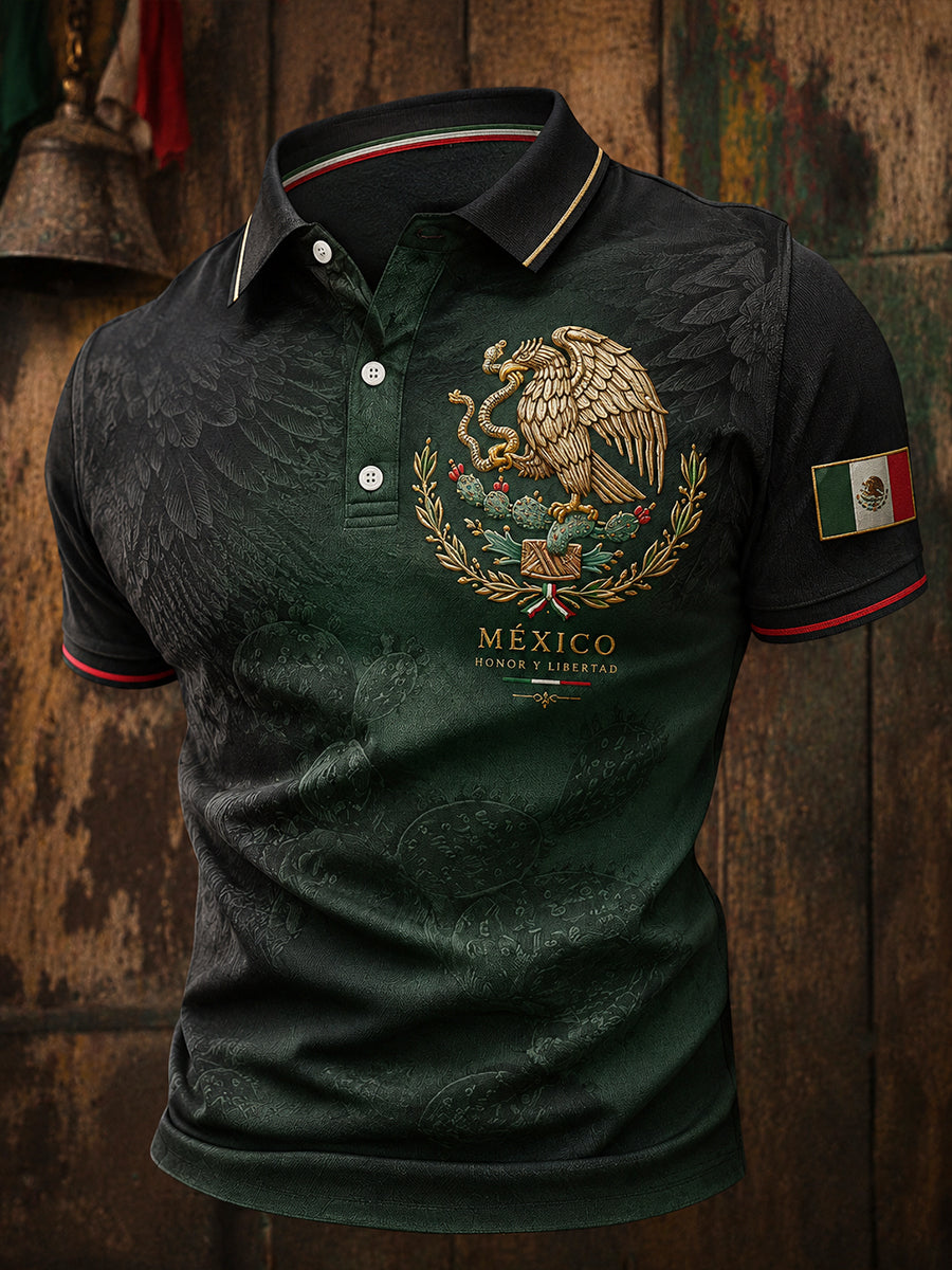 Men's Mexico Independence Day Art Printed Casual Tops
