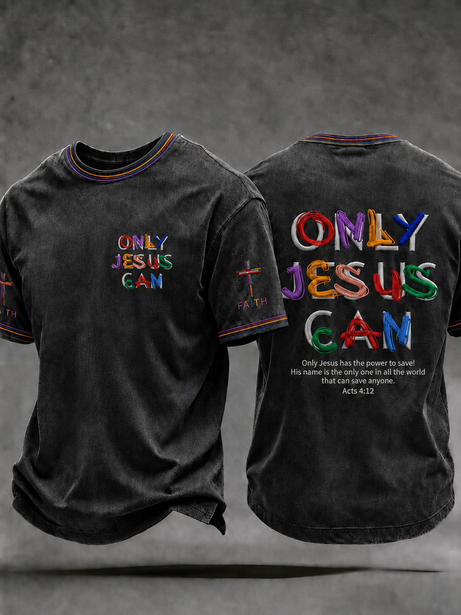 Men's Christian Only Jesus Can Cross Short Sleeve T-shirt