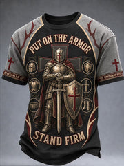 Men's Christian PUT ON THE ARMOR STAND FIRM  Cross Short Sleeve T-shirt