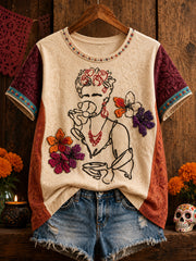 Women's Mexico Floral Art Printed T-shirt