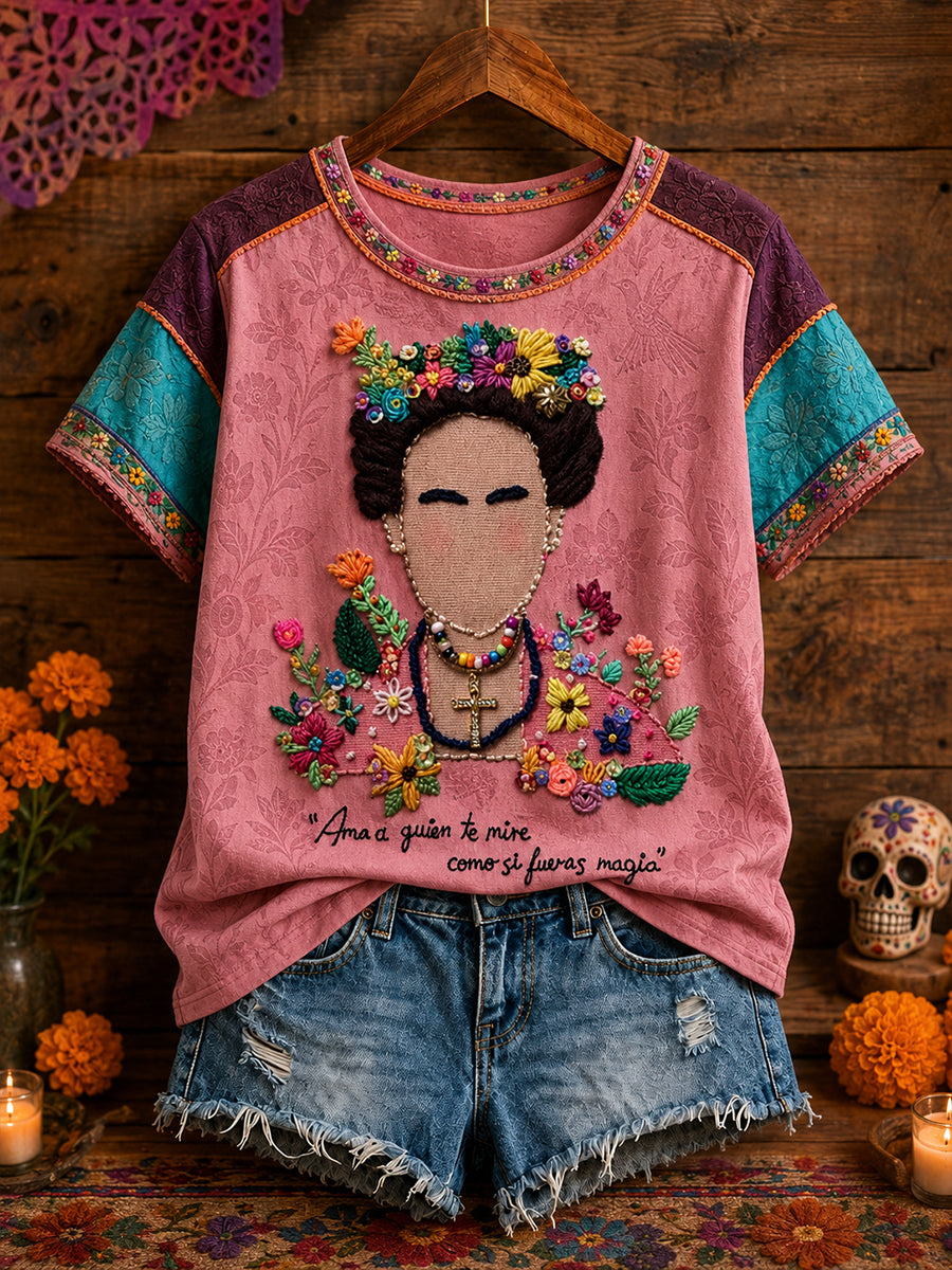 Women's Mexico Floral Art Printed T-shirt