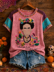 Women's Mexico Floral Art Printed T-shirt
