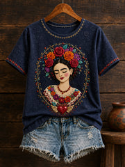 Women's Mexico Floral Art Printed T-Shirt