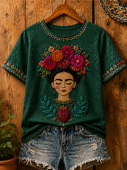 Women's Mexico Floral Art Printed T-Shirt