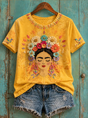 Women's Mexico Floral Art Printed T-Shirt