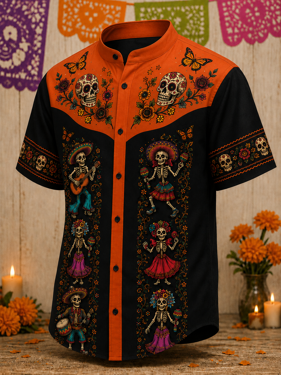 Men's Day Of The Dead Short Sleeve Shirt