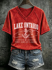 Women’s Lake Ontario Printed Casual T-Shirt