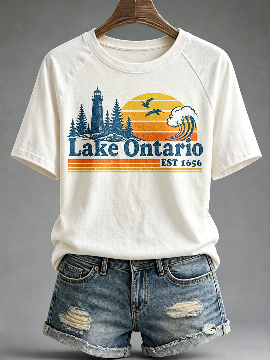 Women’s Lake Ontario Printed Casual T-Shirt