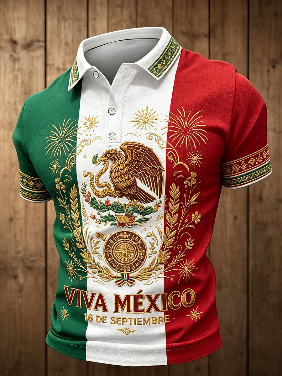 Men's Mexico Independence Day 1810 Art Printed Casual Tops