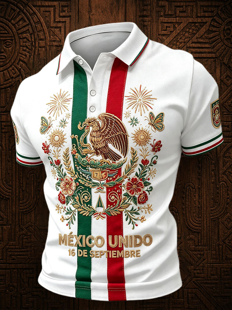 Men's Mexico Independence Day 1810 Art Printed Casual Tops