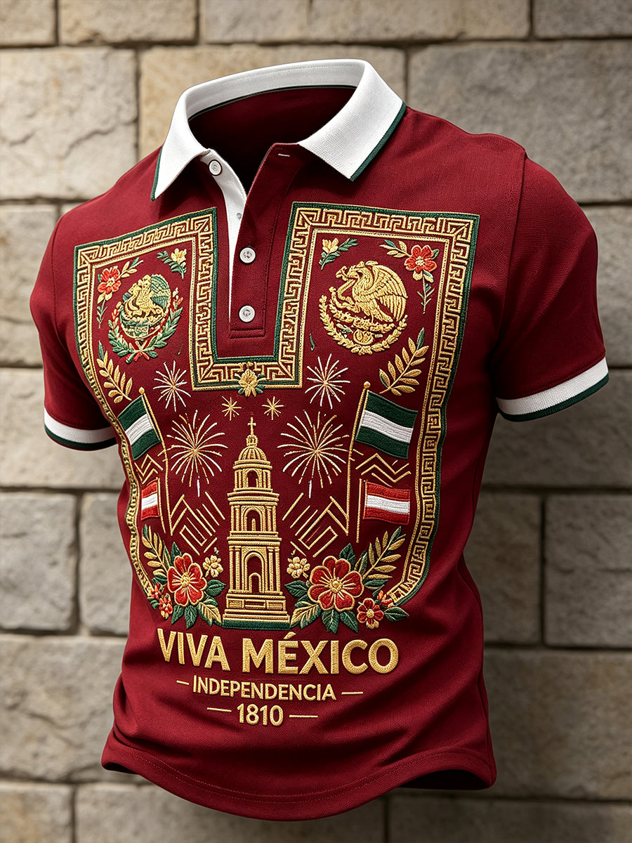 Men's Mexico Independence Day 1810 Art Printed Casual Tops