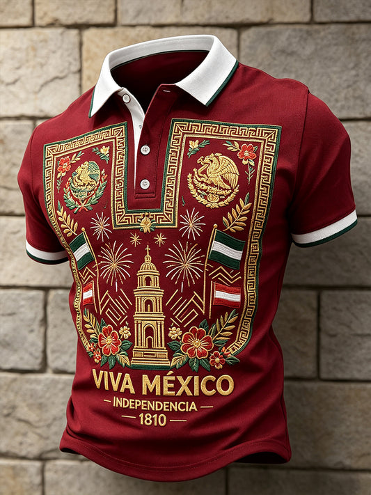 Men's Mexico Independence Day 1810 Art Printed Casual Tops
