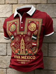 Men's Mexico Independence Day 1810 Art Printed Casual Tops