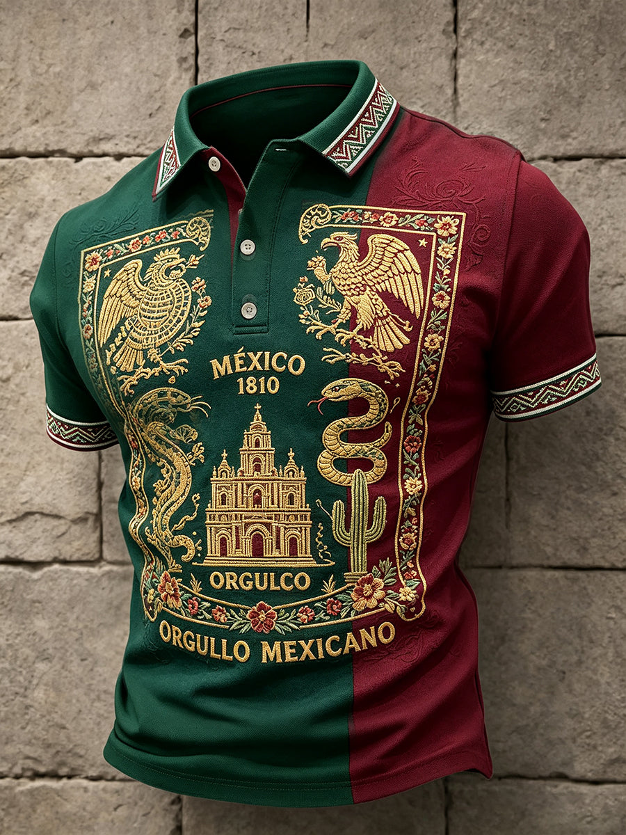 Men's Mexico Independence Day 1810 Art Printed Casual Tops
