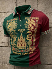 Men's Mexico Independence Day 1810 Art Printed Casual Tops