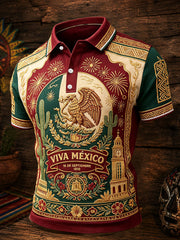 Men's Mexico Independence Day Art Printed Casual Tops