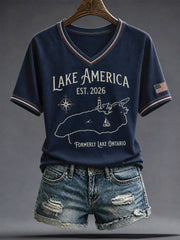 Women's Lake America 2026 Printed T-shirt