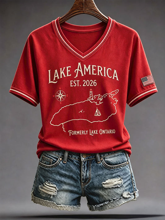 Women's Lake America 2026 Printed T-shirt