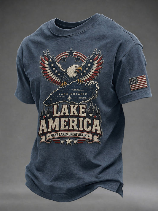 Men's Lake America Printed T-shirt