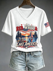 Women's Lake America Print T-shirt