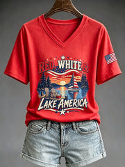 Women's Lake America Print T-shirt