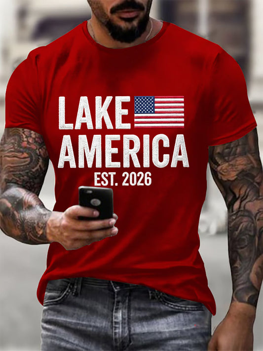 Men's Lake America Print T-shirt