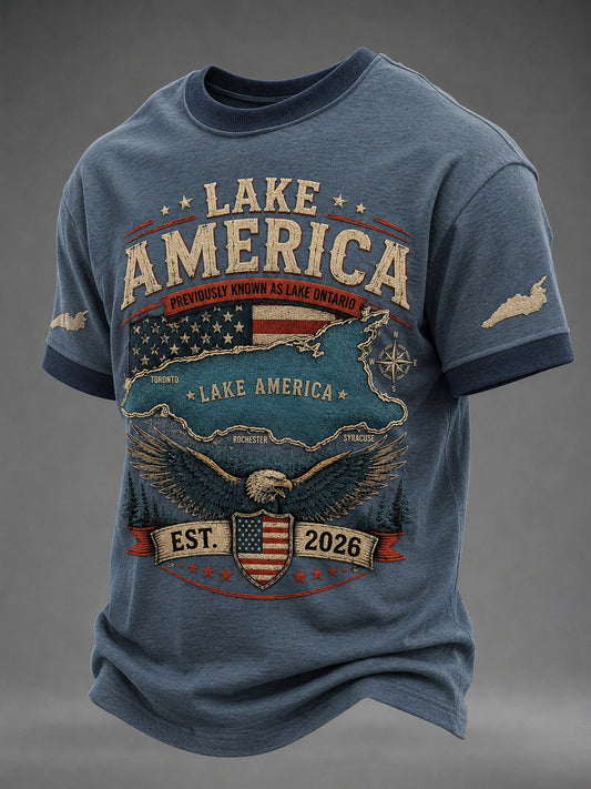 Men's Lake America Printed T-shirt