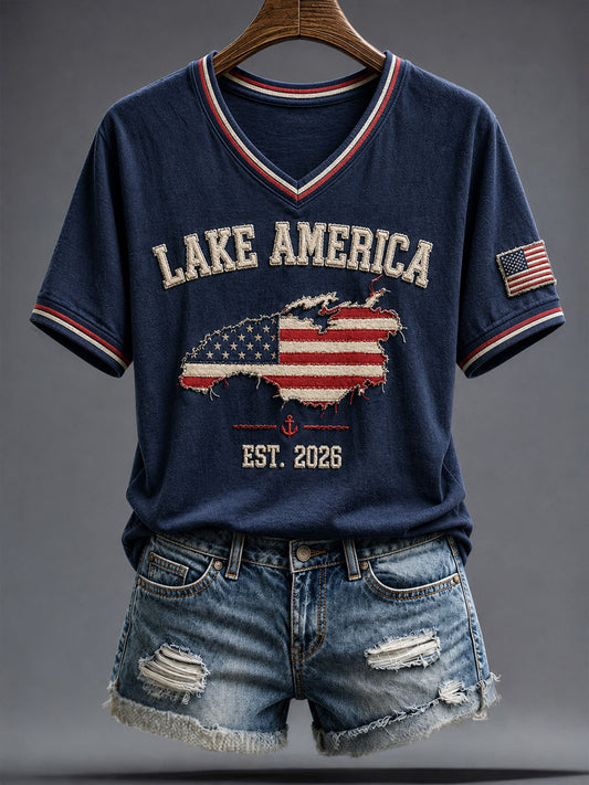 Women's Lake America 2026 Printed T-shirt