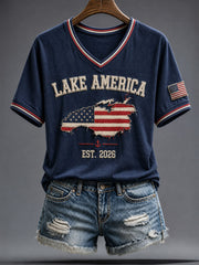 Women's Lake America 2026 Printed T-shirt
