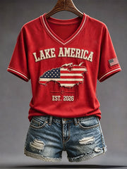 Women's Lake America 2026 Printed T-shirt