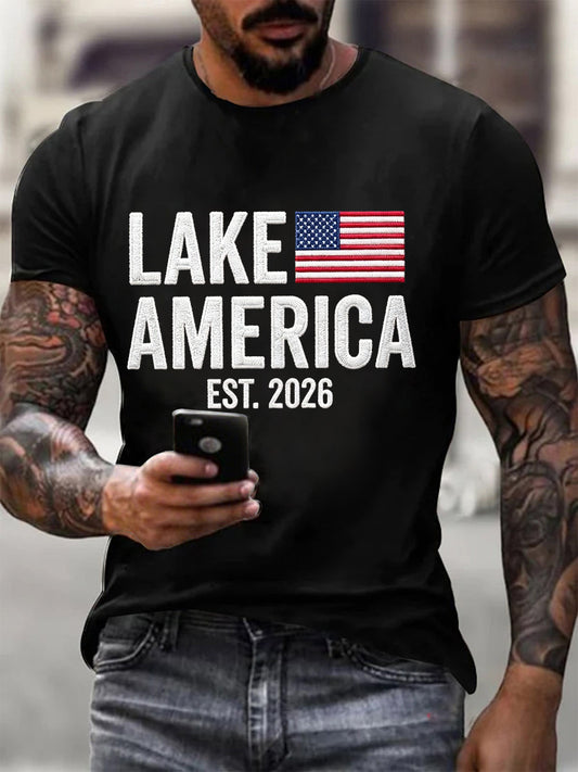 Men's Lake America Print T-shirt