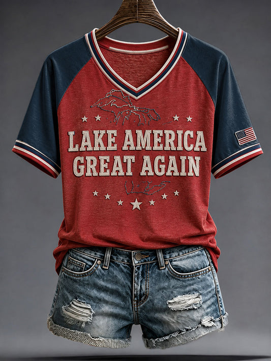 Women's Lake America 2026 Printed T-shirt