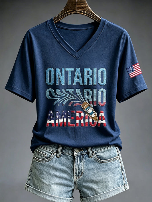 Women's Lake America Print T-shirt