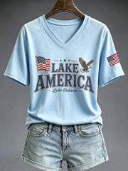 Women's Lake America Print T-shirt