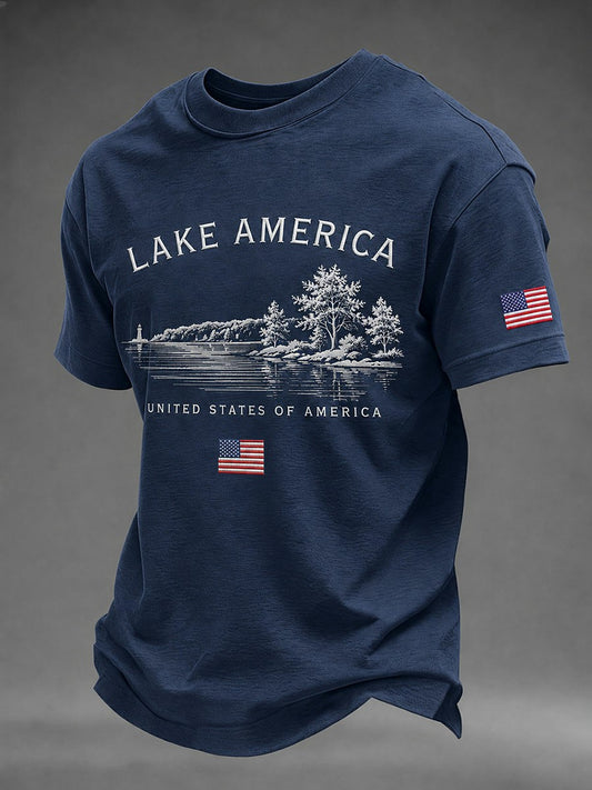 Men's Lake America Printed T-shirt