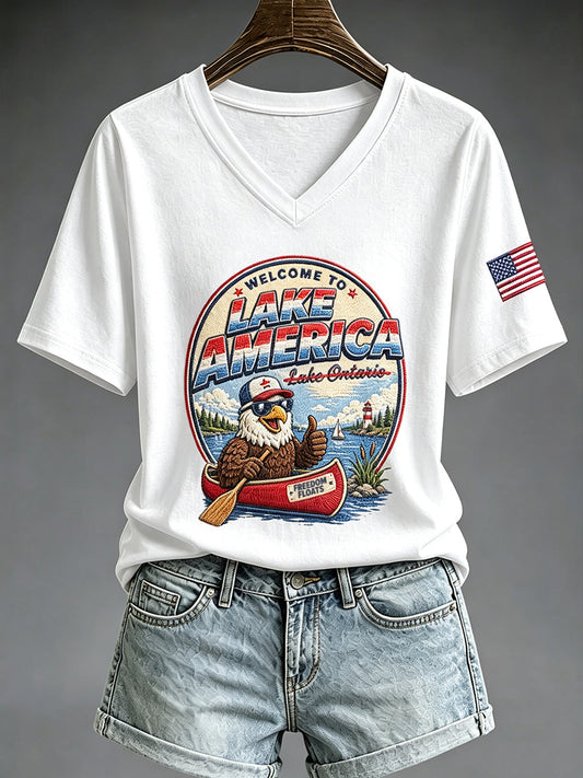 Women's Lake America Print T-shirt