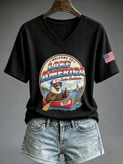 Women's Lake America Print T-shirt