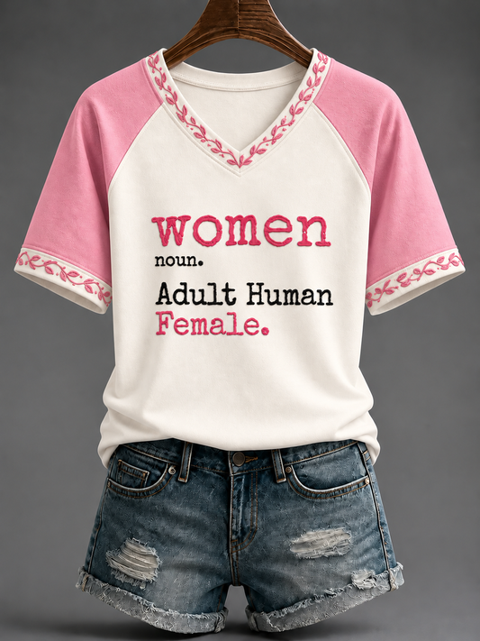 Women's Feminist Godmother V-neck Off-shoulder Short-sleeved T-shirt