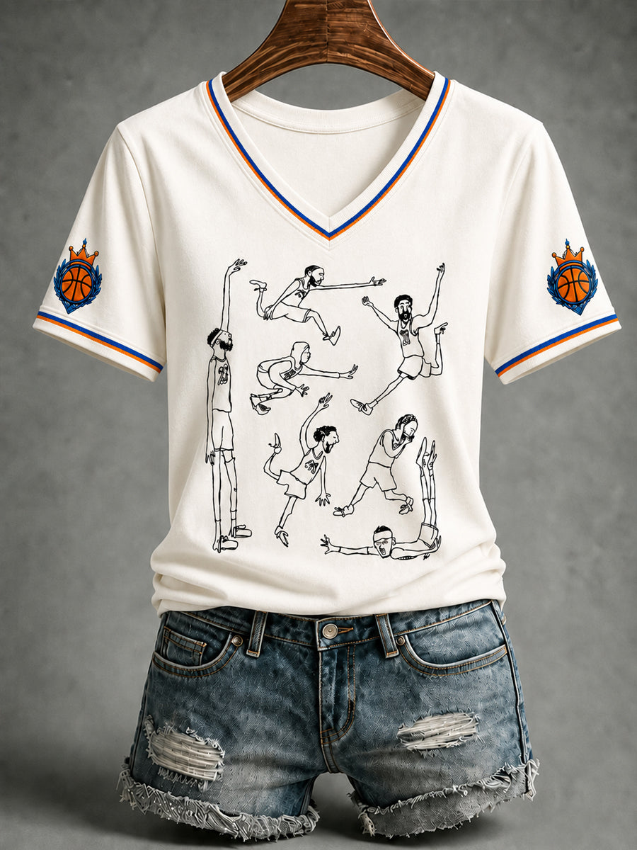 Women's Classic Basketball Fan Graphic Short Sleeve T-shirt