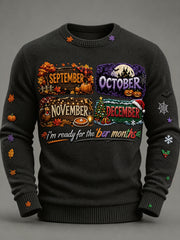 Men's Vintage I'm Ready For The 'ber Months Print Cozy Sweater