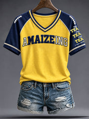 Women's Michigan University Football Lover Printed T-shirt