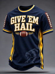 Men's Michigan University Football Lover Printed T-shirt