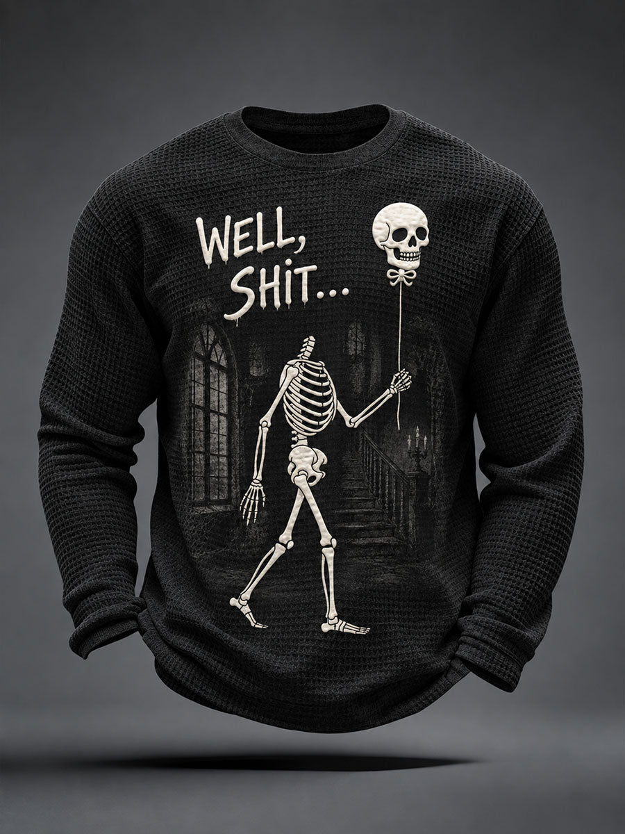 Men's Funny Skeleton Waffle Top